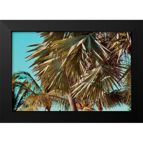 Leaves Black Modern Wood Framed Art Print by Singleton, Ashley