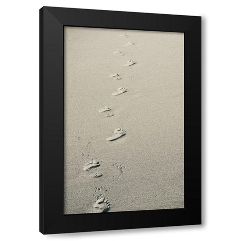 Footprints Black Modern Wood Framed Art Print by Singleton, Ashley