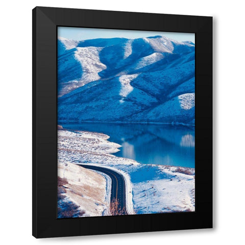 Winter Road II Black Modern Wood Framed Art Print with Double Matting by Singleton, Ashley