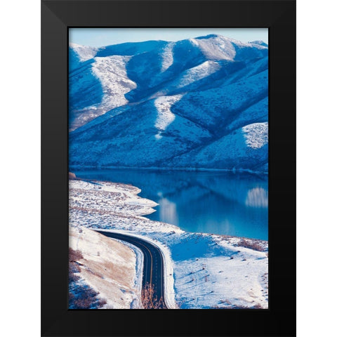 Winter Road II Black Modern Wood Framed Art Print by Singleton, Ashley