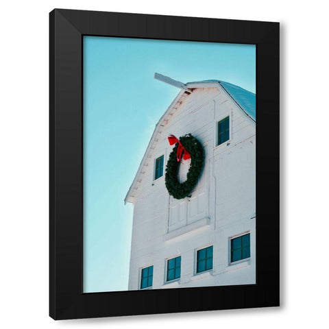 Christmas Barn Black Modern Wood Framed Art Print with Double Matting by Singleton, Ashley