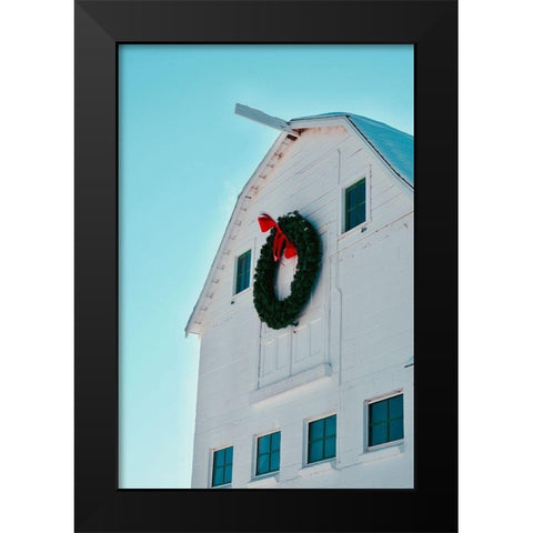 Christmas Barn Black Modern Wood Framed Art Print by Singleton, Ashley