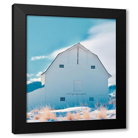 Winter Barn Black Modern Wood Framed Art Print with Double Matting by Singleton, Ashley