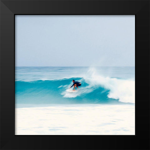 Wave Runner II Black Modern Wood Framed Art Print by Singleton, Ashley