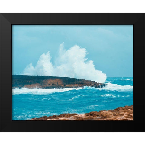 Splash Zone Black Modern Wood Framed Art Print by Singleton, Ashley