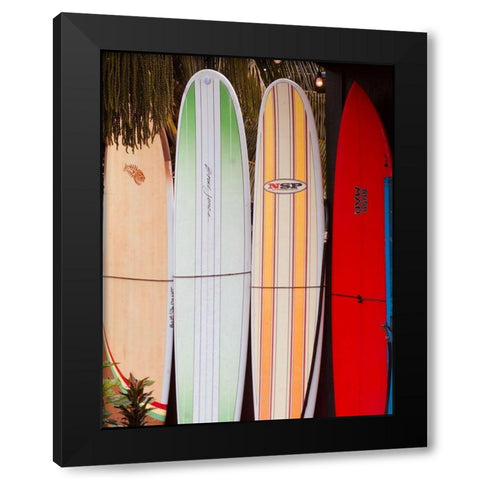 Surf Boards II Black Modern Wood Framed Art Print with Double Matting by Singleton, Ashley