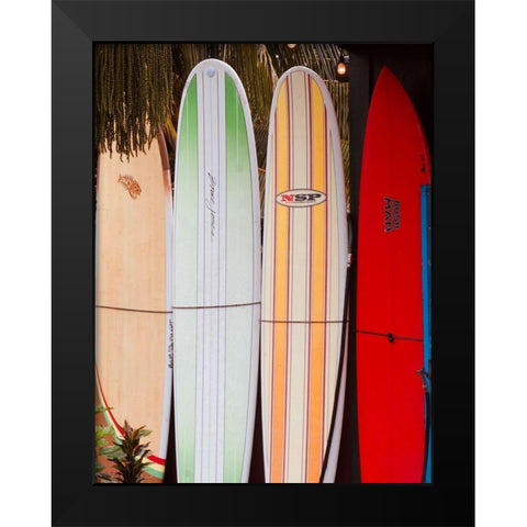 Surf Boards II Black Modern Wood Framed Art Print by Singleton, Ashley