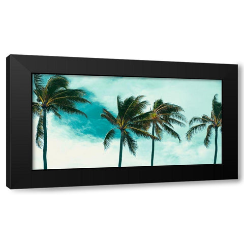 Blue Palms Black Modern Wood Framed Art Print by Singleton, Ashley