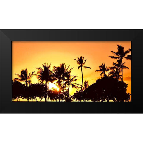 Palms at Sunset III Black Modern Wood Framed Art Print by Singleton, Ashley