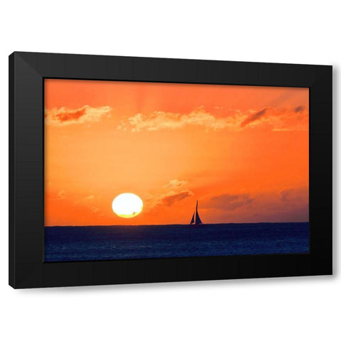 Sunset Sail Black Modern Wood Framed Art Print by Singleton, Ashley