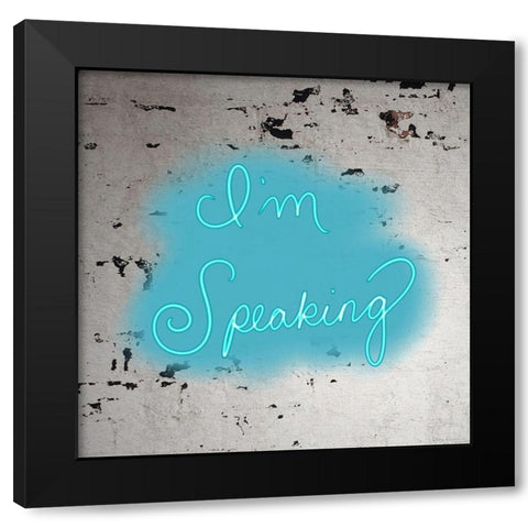 Im Speaking - Blue Black Modern Wood Framed Art Print with Double Matting by Singleton, Ashley