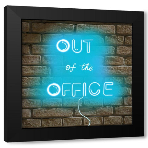 Out of Office Black Modern Wood Framed Art Print by Singleton, Ashley