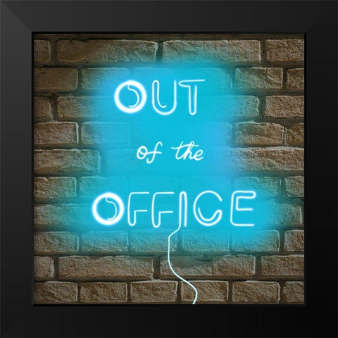 Out of Office Black Modern Wood Framed Art Print by Singleton, Ashley