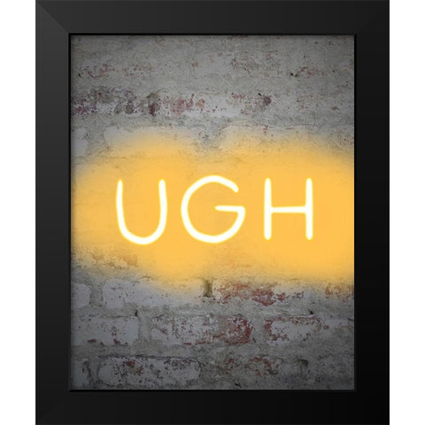 Ugh Black Modern Wood Framed Art Print by Singleton, Ashley