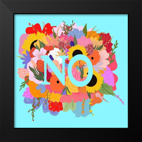 No Floral Black Modern Wood Framed Art Print by Singleton, Ashley