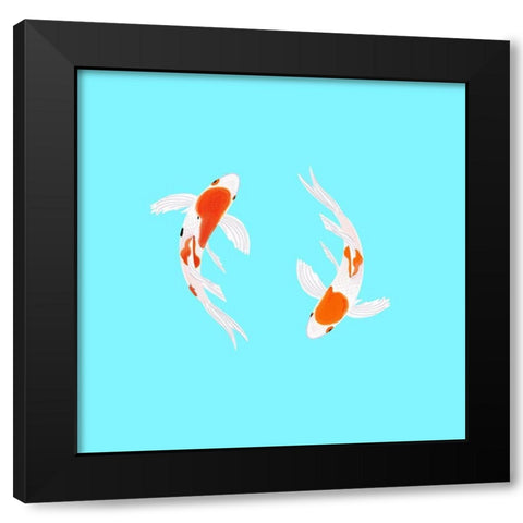 Koi Fish Black Modern Wood Framed Art Print by Singleton, Ashley