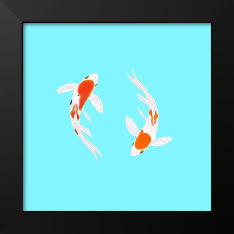 Koi Fish Black Modern Wood Framed Art Print by Singleton, Ashley