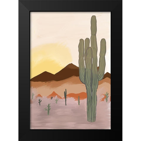 Cactus Black Modern Wood Framed Art Print by Singleton, Ashley