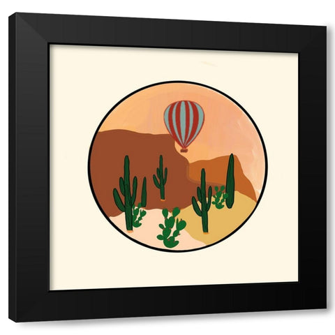 Hot Air Desert Black Modern Wood Framed Art Print with Double Matting by Singleton, Ashley
