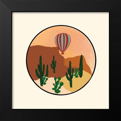 Hot Air Desert Black Modern Wood Framed Art Print by Singleton, Ashley