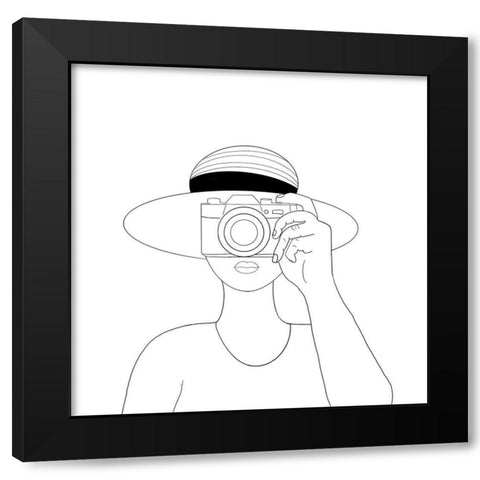 Hat Black Modern Wood Framed Art Print with Double Matting by Singleton, Ashley