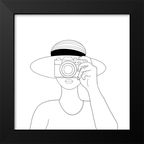 Hat Black Modern Wood Framed Art Print by Singleton, Ashley