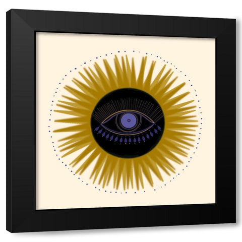 Sun Eye Black Modern Wood Framed Art Print by Singleton, Ashley