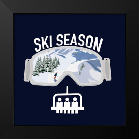 Ski Season Black Modern Wood Framed Art Print by Singleton, Ashley