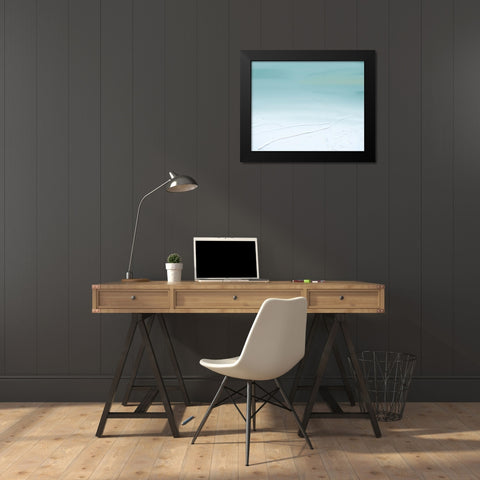 Blue Black Modern Wood Framed Art Print by Singleton, Ashley