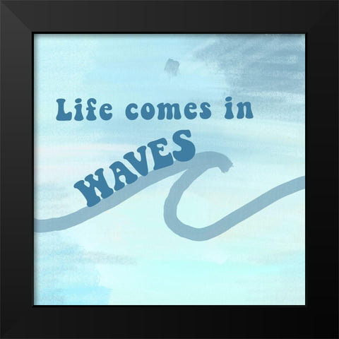 Waves Black Modern Wood Framed Art Print by Singleton, Ashley