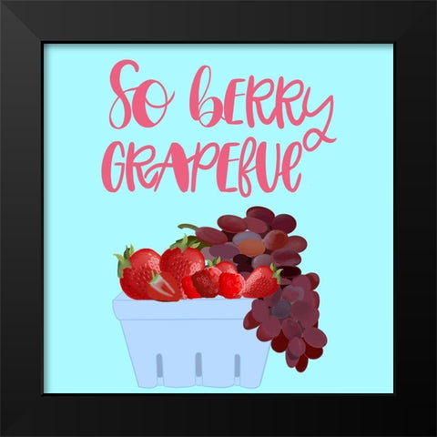 So Berry Grapeful Black Modern Wood Framed Art Print by Singleton, Ashley