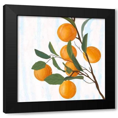 Oranges Black Modern Wood Framed Art Print by Singleton, Ashley