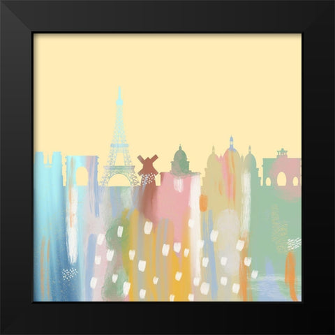 City Skyline Black Modern Wood Framed Art Print by Singleton, Ashley