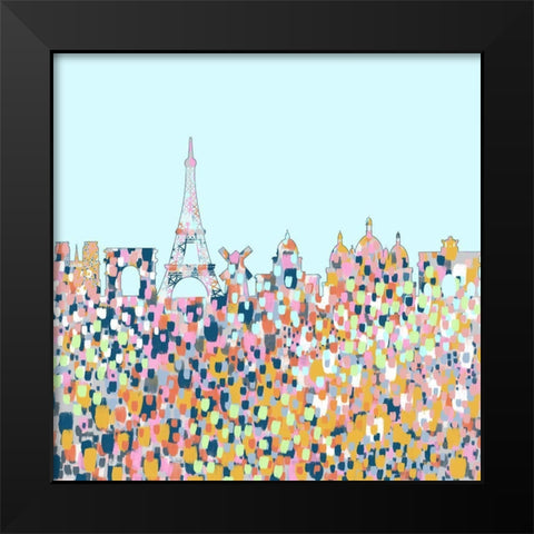 City Skyline III Black Modern Wood Framed Art Print by Singleton, Ashley