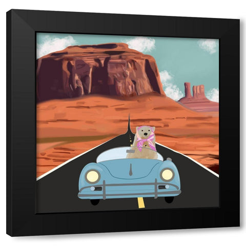 Beep Beep Black Modern Wood Framed Art Print with Double Matting by Singleton, Ashley