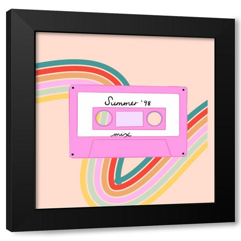 Mix Tape Black Modern Wood Framed Art Print with Double Matting by Singleton, Ashley