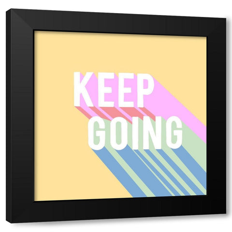 Keep Going Black Modern Wood Framed Art Print with Double Matting by Singleton, Ashley