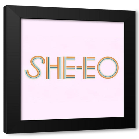 She-E-O Black Modern Wood Framed Art Print by Singleton, Ashley