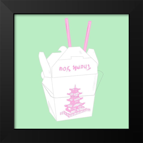 Take Out Black Modern Wood Framed Art Print by Singleton, Ashley