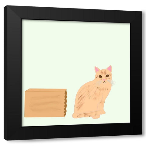 Out of the Box Black Modern Wood Framed Art Print by Singleton, Ashley