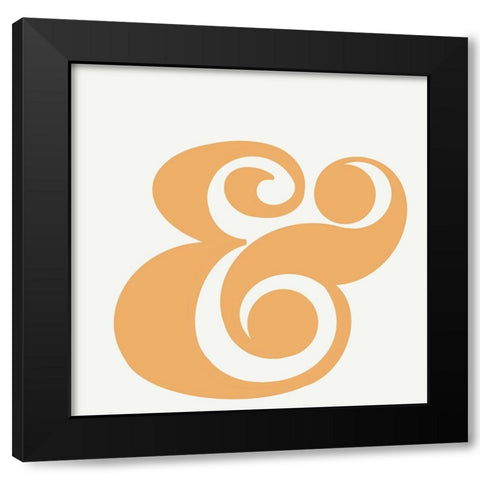 Orange Ampersand Black Modern Wood Framed Art Print by Singleton, Ashley