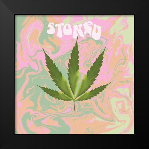 Stoned Black Modern Wood Framed Art Print by Singleton, Ashley
