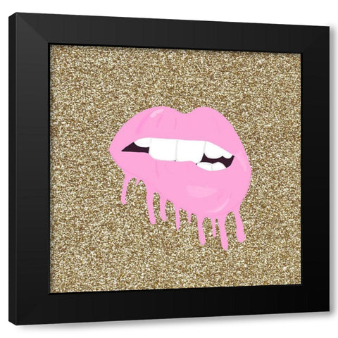 Pink Pout II Black Modern Wood Framed Art Print with Double Matting by Singleton, Ashley