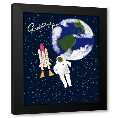 Greetings Black Modern Wood Framed Art Print by Singleton, Ashley