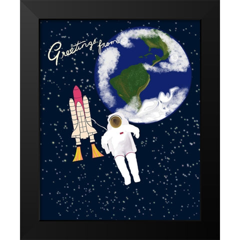 Greetings Black Modern Wood Framed Art Print by Singleton, Ashley