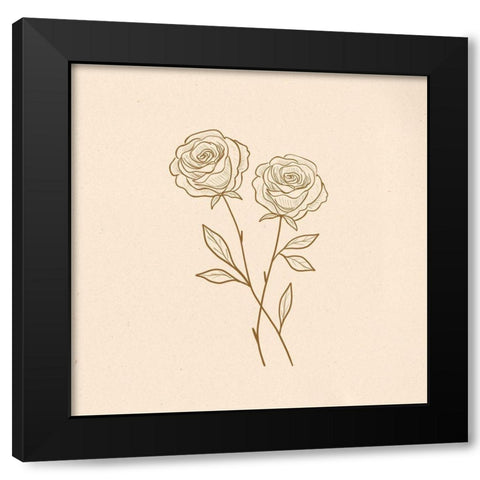 Roses Black Modern Wood Framed Art Print by Singleton, Ashley