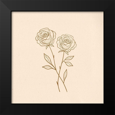 Roses Black Modern Wood Framed Art Print by Singleton, Ashley
