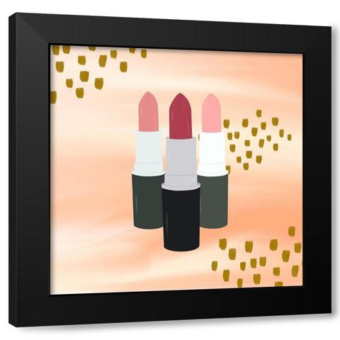 Lipstick Black Modern Wood Framed Art Print with Double Matting by Singleton, Ashley