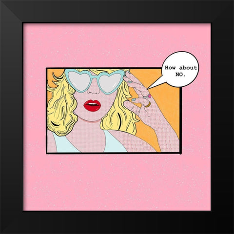 NO Black Modern Wood Framed Art Print by Singleton, Ashley