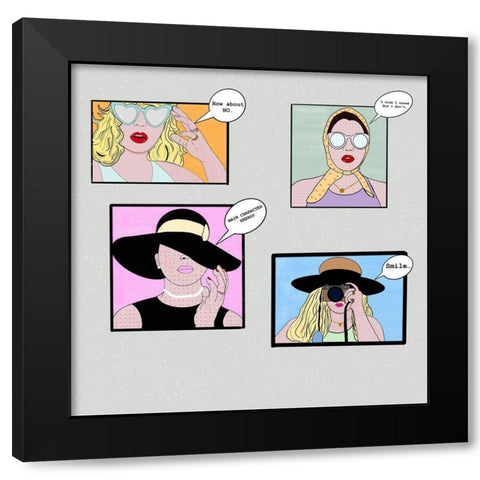 Comics Black Modern Wood Framed Art Print with Double Matting by Singleton, Ashley